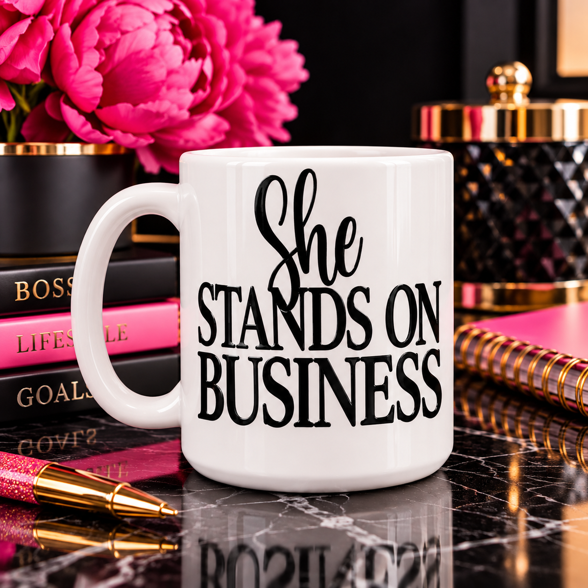 She STANDS on Business Mug