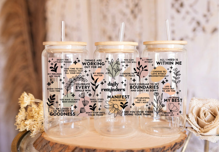 Motivational Glass Cans