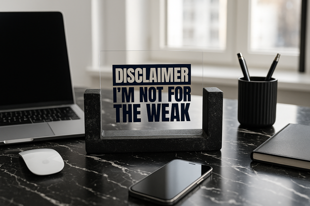 DISCLAIMER Desk Decor