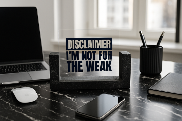 DISCLAIMER Desk Decor